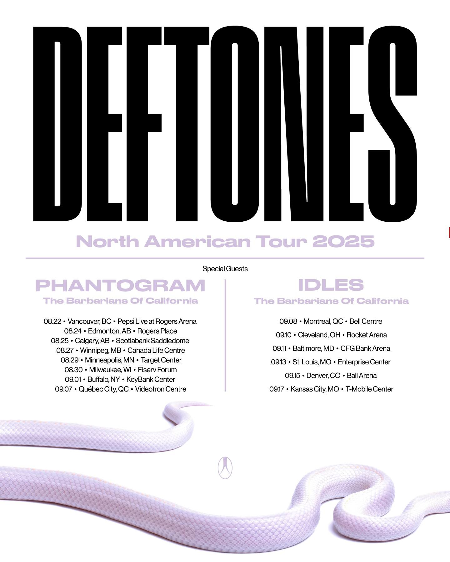 Deftones Tour Poster 2025